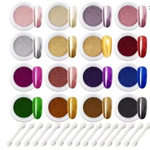 1g Jar Shimmer Moonlight Mirror Powder Metallic Silver Effect Chrome Powder Glitter Magic Pearl Nail Chrome Powder