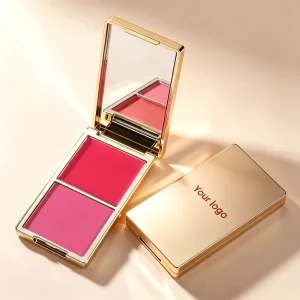 2 in 1 Cream and Powder Blush Palette Bronzer Vegan High Pigment Pink Blush Palette