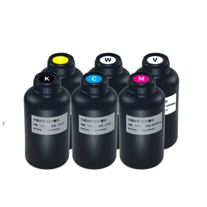 2.2lbs CMYK White Dye Refill AB Film Offset UV Ink for Epsn Sticker Printer for Three I3200 DX5 DX7 I1600 XP600 Head
