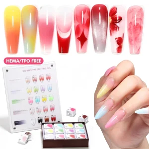 20 Colors Semi Solid Pat Gel Nail Polish Gradient Effect Painting Gel Nail Suppliers TPO HEMA Free Kit