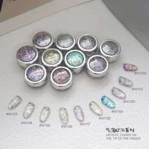 22-Color Nail Art Flake Glitter Pigment Powder
