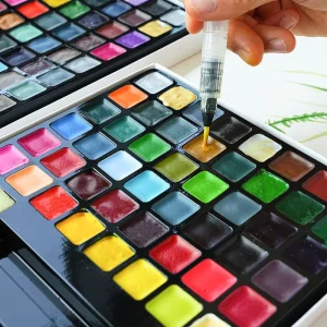 24/48/72-Color Solid Watercolor Paint Set with Tin Box