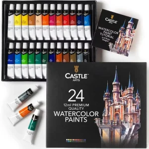 24-Bottle 12ml Poster Paint and Watercolor Acrylic Paint Set for Kids