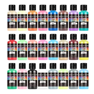 24-Color Acrylic Pigment Paint Set 30ml with Box for Surfboard Wood and Glass Painting