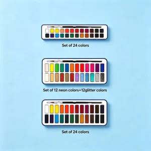 24 Color Artist Solid Watercolor Painting Paint Solid Watercolor Paint Set With Iron Box Brush Pen