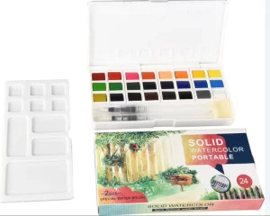 24-Color Artist Watercolor Paint Set with Acrylic Paint and Brush