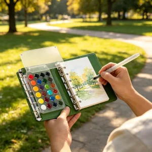 24 Color Portable Mini Watercolor Paint Outdoor Travel Set Watercolor Solid Pigment HandBook