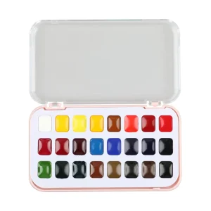 24-Color Solid Watercolor Pigment Set for Student Painting