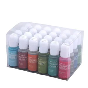 24 Color Transparent Gemstone Color Oily Pigment UV Epoxy Resin Liquid Colorant DIY Crafts Jewelry Making Materials