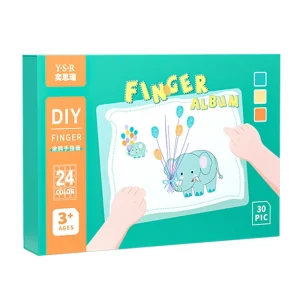 24-Color Washable Non-toxic Finger Painting Kit and Book for Toddlers