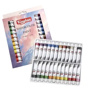 24-Color Watercolor Paint Set, 12ml Aluminum Tubes, Art Kit with Color Box