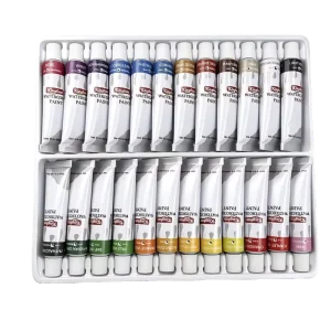 24-Color Watercolor Paint Set, 12ml Tubes, Art Kit with Color Box