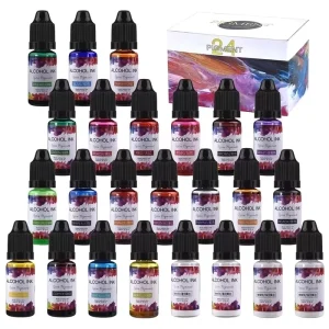 24 Colors Alcohol Ink Pigment Organic Liquid Dye for Resin Craft