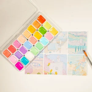 24 Colors Solid Watercolor Paint 1 ml Set Children’s Painting Pigment Set