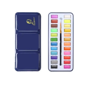 24 Colors Solid Watercolor Paint Set Canvas Support Factory Direct Stock Professional Custom Service Global