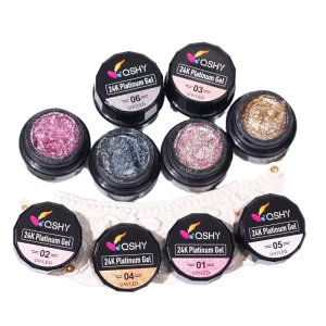 24K Platinum Magnetic Shimmer Gel Polish High-Coverage Chip-Resistant Metallic Soak-Off Nail Varnish
