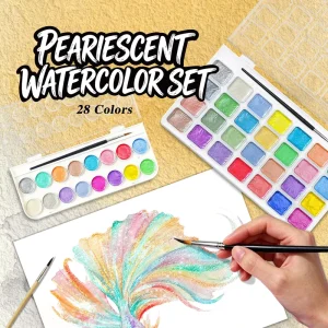 28 Colors Portable Travel Solid Pigment Watercolor Paints Set With Brush Pen for Painting Art Supplies