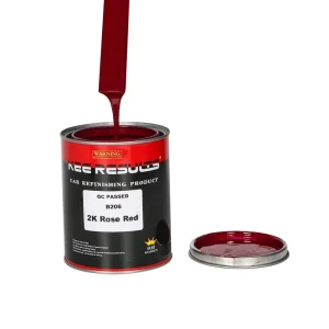 2K Rose Red Acrylic Automotive Paint Weather-Resistant Spray Liquid Coating High Coverage Metallic Car Paint
