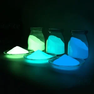3 Colors Strontium Aluminate Photoluminescent Pigment Powder UV Light Absorbing and Glow in the Dark for Ink and Paint