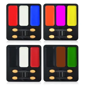3 Multi color Mineral Body Painting Pigment for Festival Christmas Drama Makeup Water Soluble Children’s Face Paint Strip Brush
