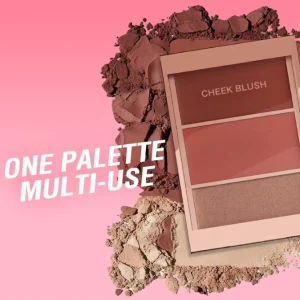 3-in-1 Multi-Use High-Pigment Pressed Blush Powder Palette