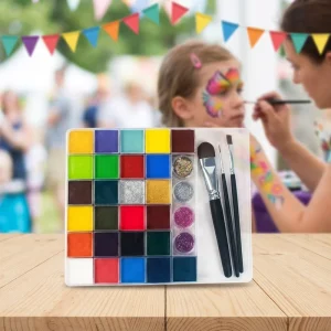30-Color Mineral-Based Glow-in-the-Dark Face & Body Paint Pigments for Children CE Certified Body Painting Supplies