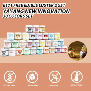 30 Colors Gold Pink Sliver Edible Glitter Food Pigment Luster Dust Bakery Decoration Edible Glitter for Drink Cake