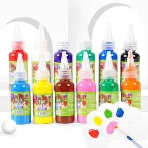 30ml 60ml Non toxic Washable Pigment Children Finger Acrylic Paint Set for Kids Painting