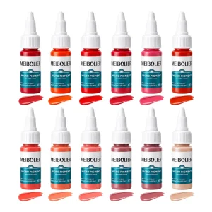 33 Colors Korean Style PMU Pigment Set Liquid 18ml 3 Bottles for Natural Lip Eyebrow Permanent Makeup