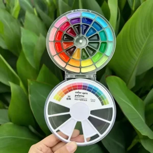 36-Color Portable Spin Palette Opaque Solid Watercolor Paint Set