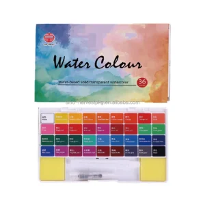 36-Color Solid Watercolor Pigment Set for Paper and Canvas