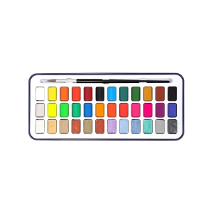 36 Colors Glitter Watercolor Half Pan Neon Colors Solid Watercolor Paint Set For Artists