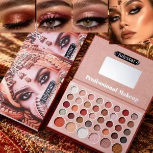 38-Color Eyeshadow Palette with Matte, Shimmer, Highlight, Pearl, and Blush Shades