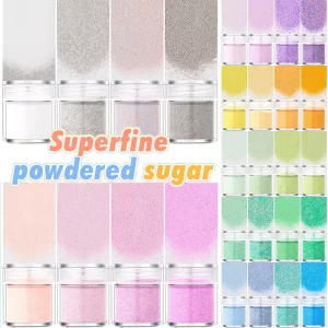 4 Bottles Nail Art Glitter Sugar Powder Holographic Shining Sugar Nail Glitter Nail Art Decoration DIY Crafts