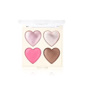 4 Colors Shimmer Face Powder Pigment Eyeshadow Pressed Powder Highlighter 4 in 1 Face Palette Blush Highlighter Contour