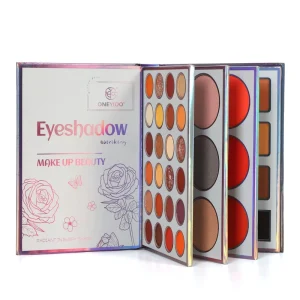 4-Page 45-Color Makeup Palette with Matte Eyeshadow, Pearlescent Highlighter, and Blush Powder