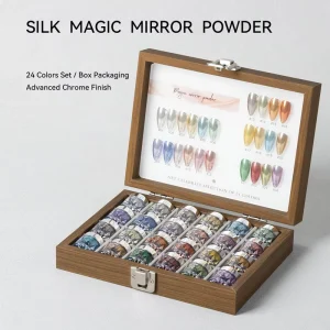 4-Style Aurora Mirror Powder for Gel Polish and Acrylic Nail Art