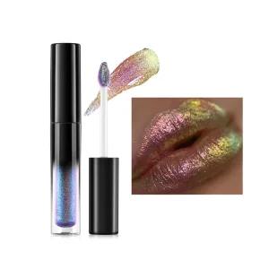 4 color Chameleon Metallic Lip Gloss Custom Logo Pigment Long Lasting Non stick Waterproof Private Label Makeup Vegan