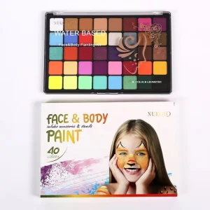 40-Color Hypoallergenic Natural Plant-Based Water-Based Face Paint Palette, 280g