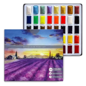 40-Color Watercolor Paint Set with Palette for Art Supplies