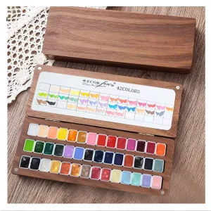 42 36 Colors UV Gel Nail Art Tray Liquid High Saturation Nail Art with Watercolor Pigment Pearlescent Smudge LED Lamp Source
