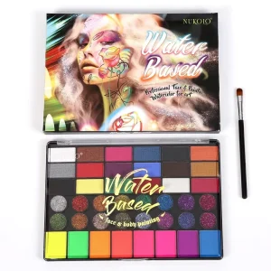 42-Color Non-Toxic Plant-Based Washable Matte Face and Body Paint Kit for Halloween, Party, Carnival, and Cosplay