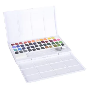 42-Color Travel Solid Watercolor Paint Set with Water Brush Pen