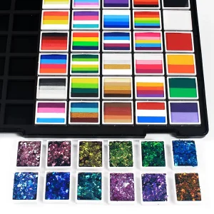 42-Color Water-Based Body and Face Paint Glitter Set for Children, Parties and Festivals