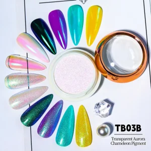 45 55um Ultra Fine Titanium Inorganic Chameleon Aurora Chrome Powder Bojun TB03B Mirror Effect Multichrome Nail Art Pigment MSDS