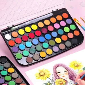 48 Colors High Pigment Concentrate Water Color Kit Paints Watercolor Paint Set for Students Kids Beginners