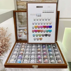 48 Colors Ultra bright Moonlight Mirror Aurora Chrome Flakes Nail Art Pigment Powder Set with Display Color Card