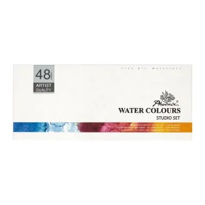 48 Half-Pan Gouache Watercolor Paint Set for Artists and Students