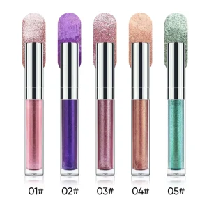 5 Color Factory Direct Liquid Eyeshadow Super Shiny Pearlescent Effect Vegan Water Proof Highlighter for Dark Skin Tone