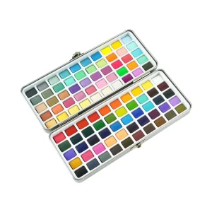 50 72 90 100 Colors Concentrated Solid Watercolor Pigment Set Iron Box Art Pigment for Oil Painting Watercolor on Canvas